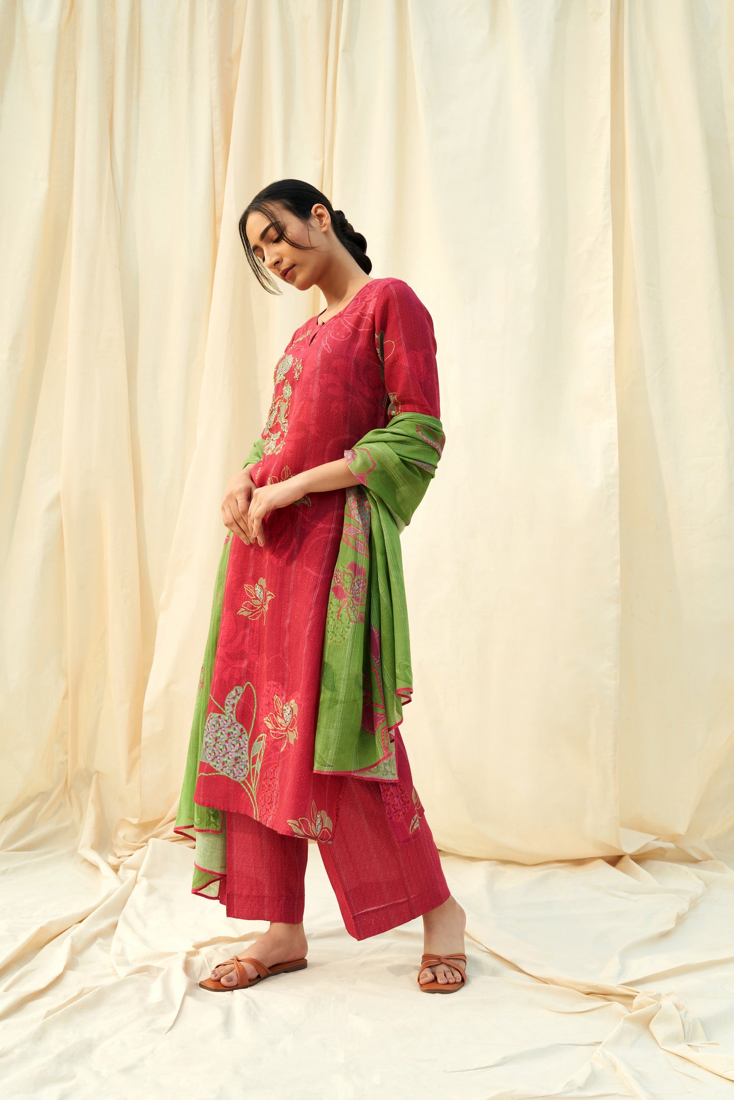 Splendido Linen Dupatta Set