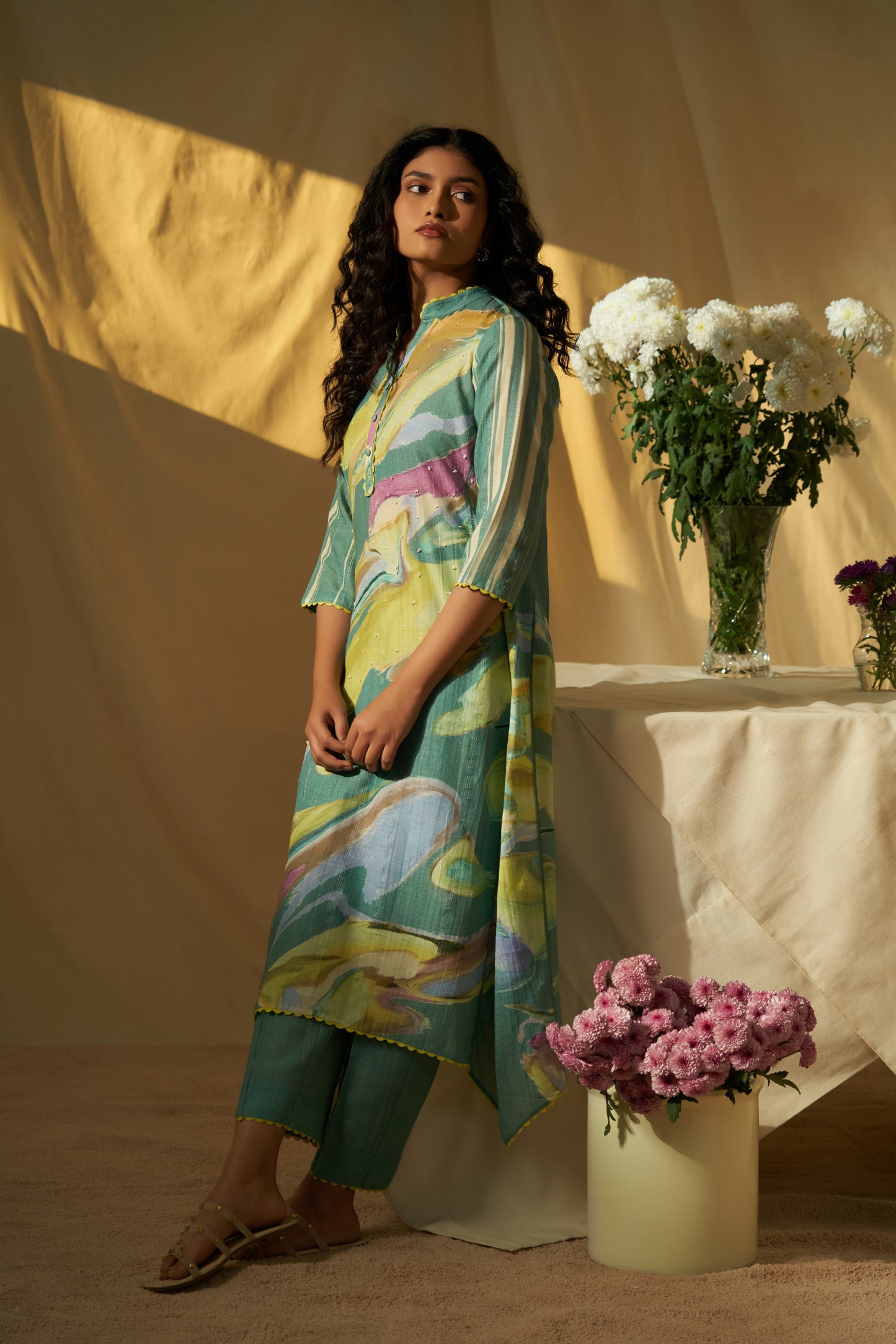 Aria Linen Dupatta Set