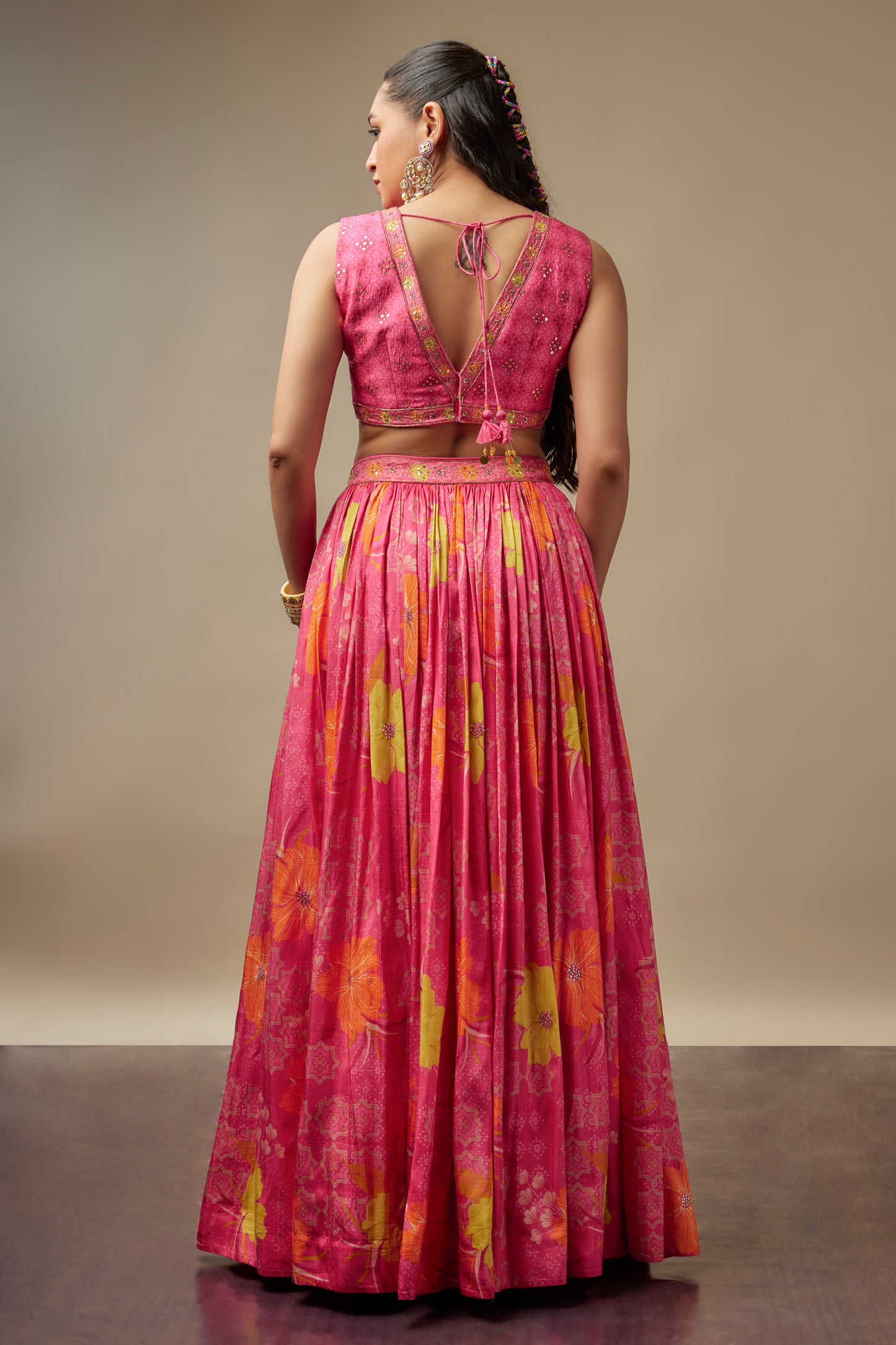 Baajna Pink Lehenga Choli Set