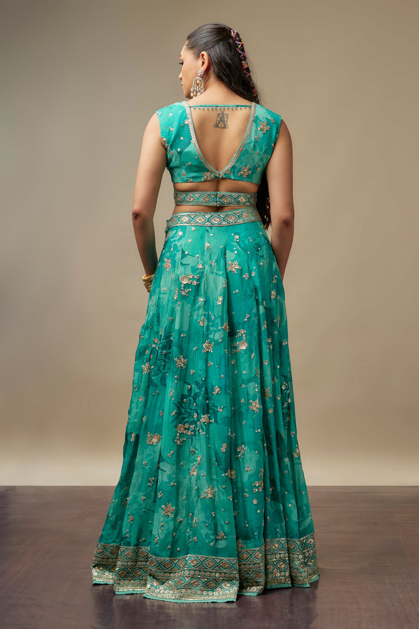 Rangreez Turk Blue Lehenga Choli Set