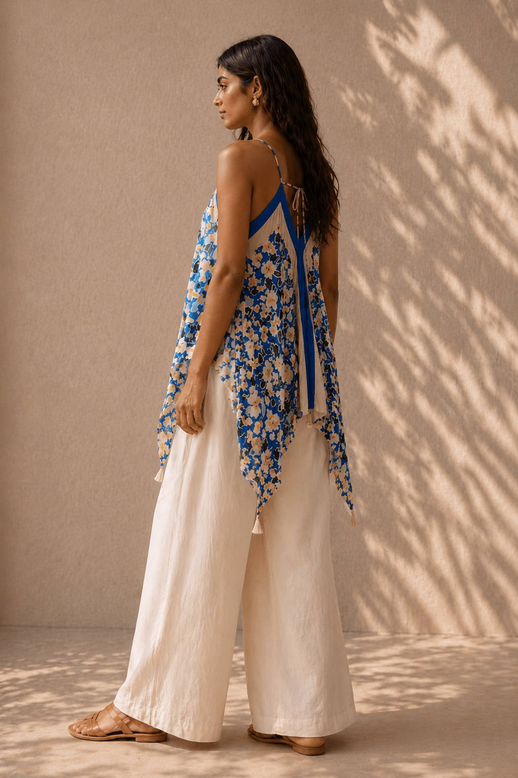 Sun Muse Two-Tone Scarf Top