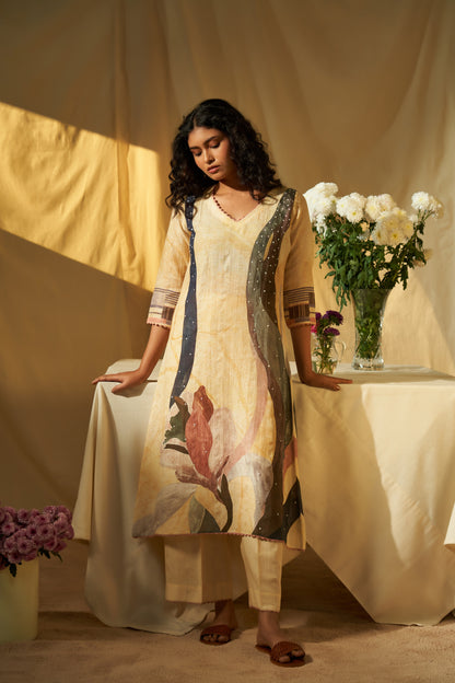 Riflesso Linen Dupatta Set