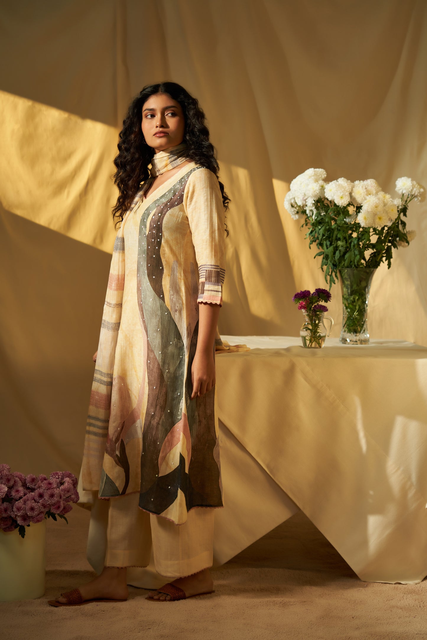 Riflesso Linen Dupatta Set