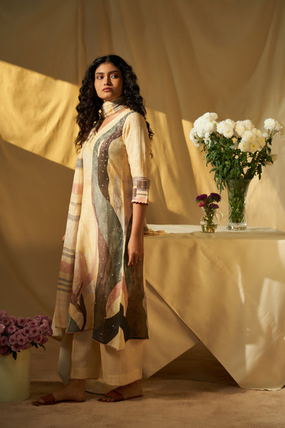 Riflesso Linen Dupatta Set