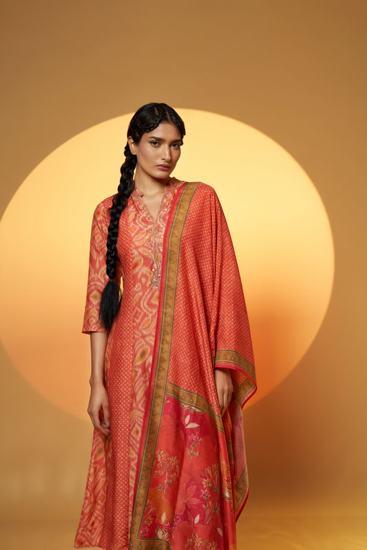 Nevoa Marinha Dupatta Set
