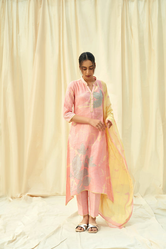 Incantesimo Linen Dupatta Set