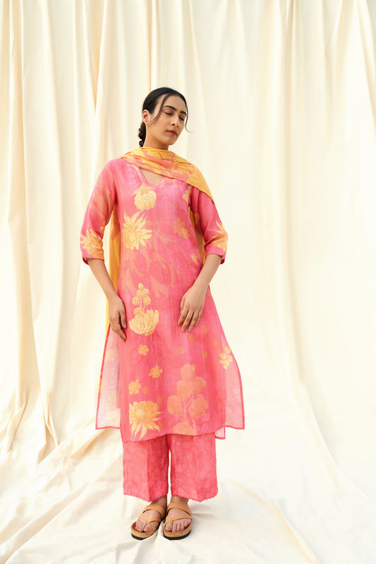 Cuore Linen Dupatta Set