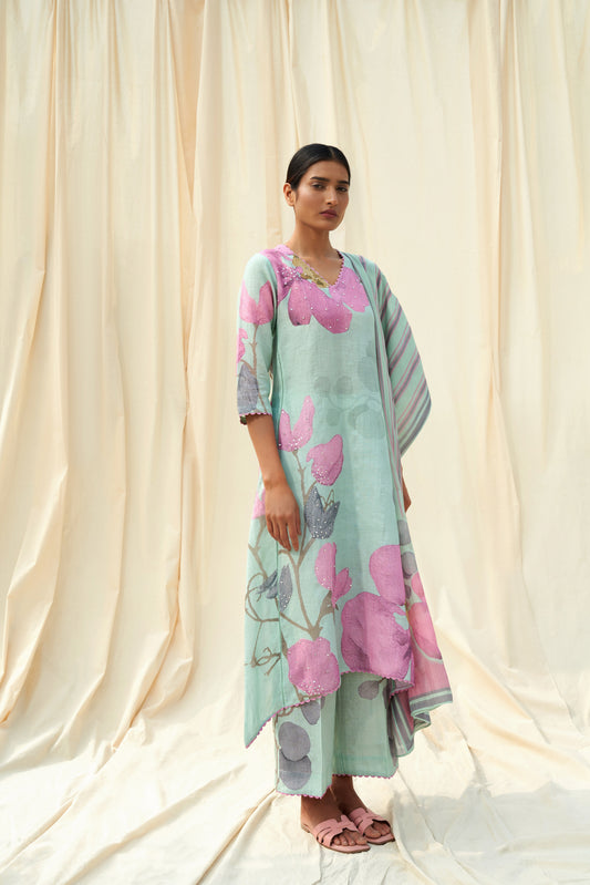Luce Linen Dupatta Set