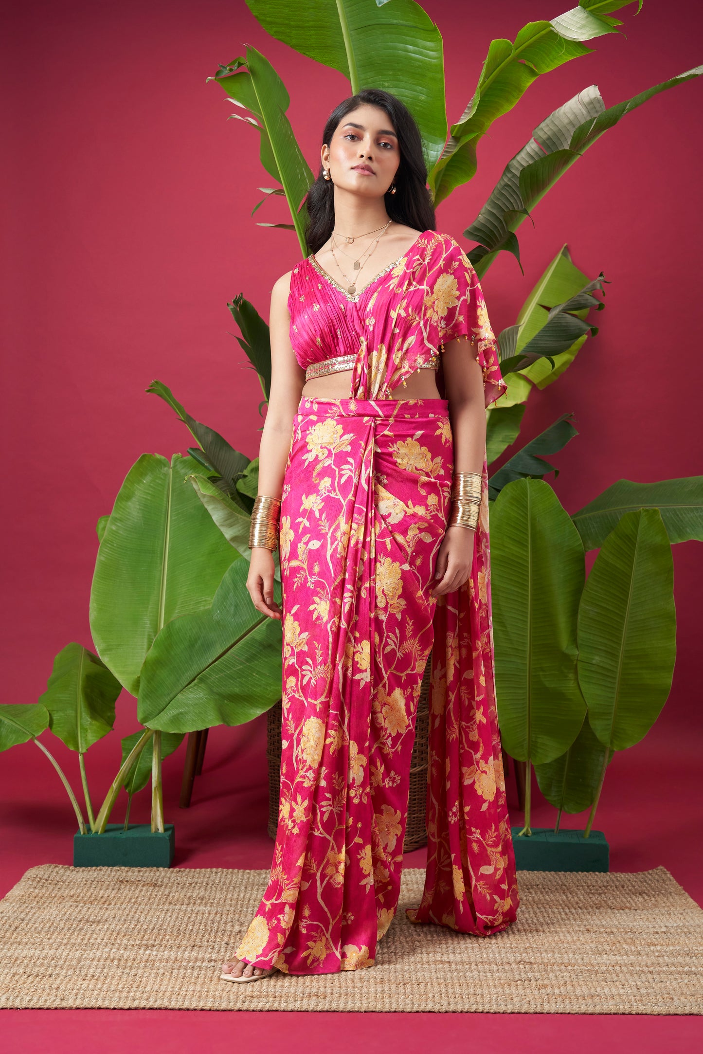 Petal Plunge Saree