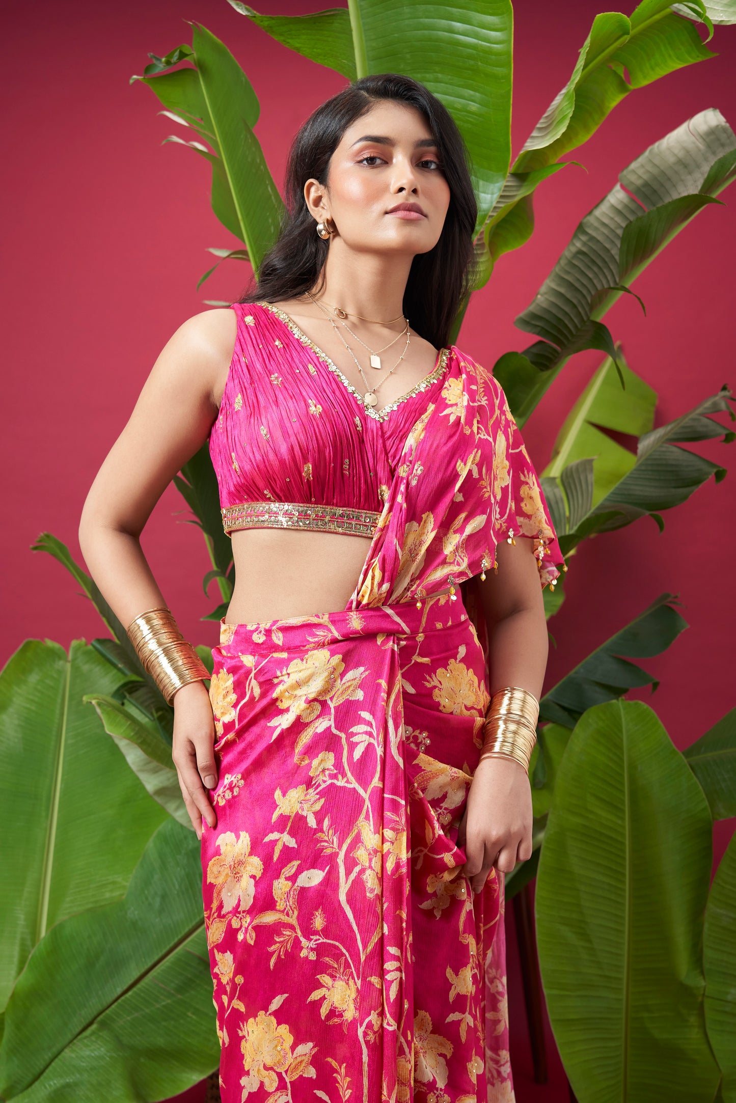 Petal Plunge Saree