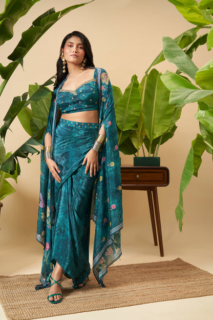 Lush Lagoon Wrap Skirt Set