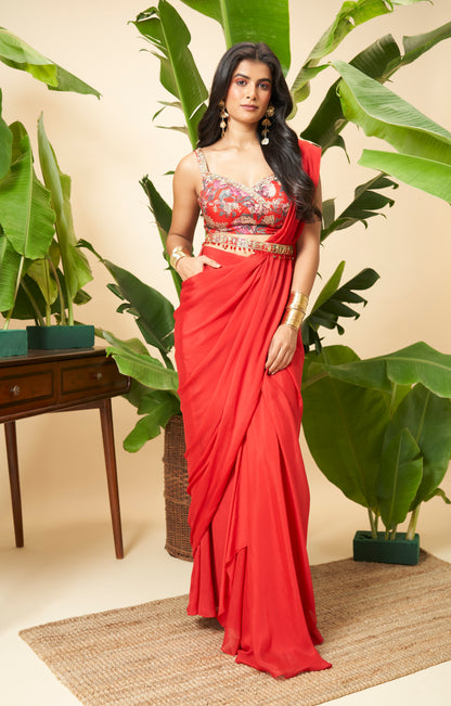 Pinewood Path Saree