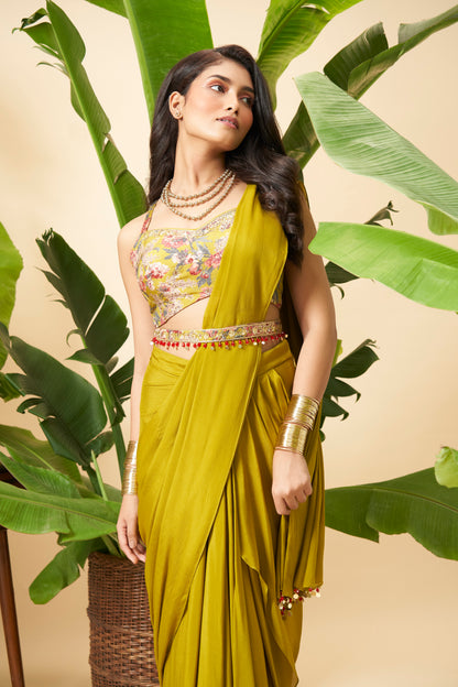 Enchanted Eucalyptus Saree