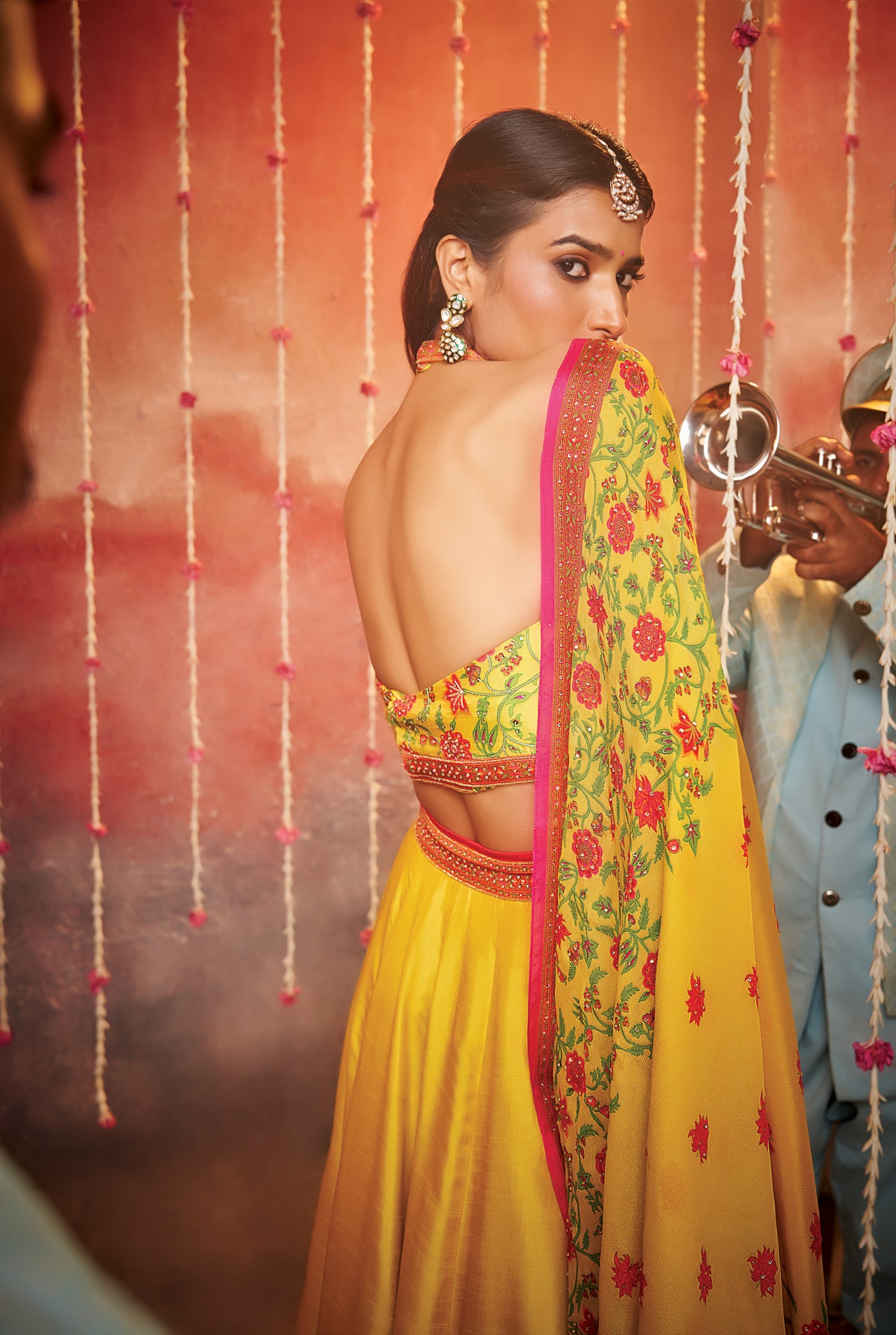Latkan Lemon Yellow Lehenga Choli Set