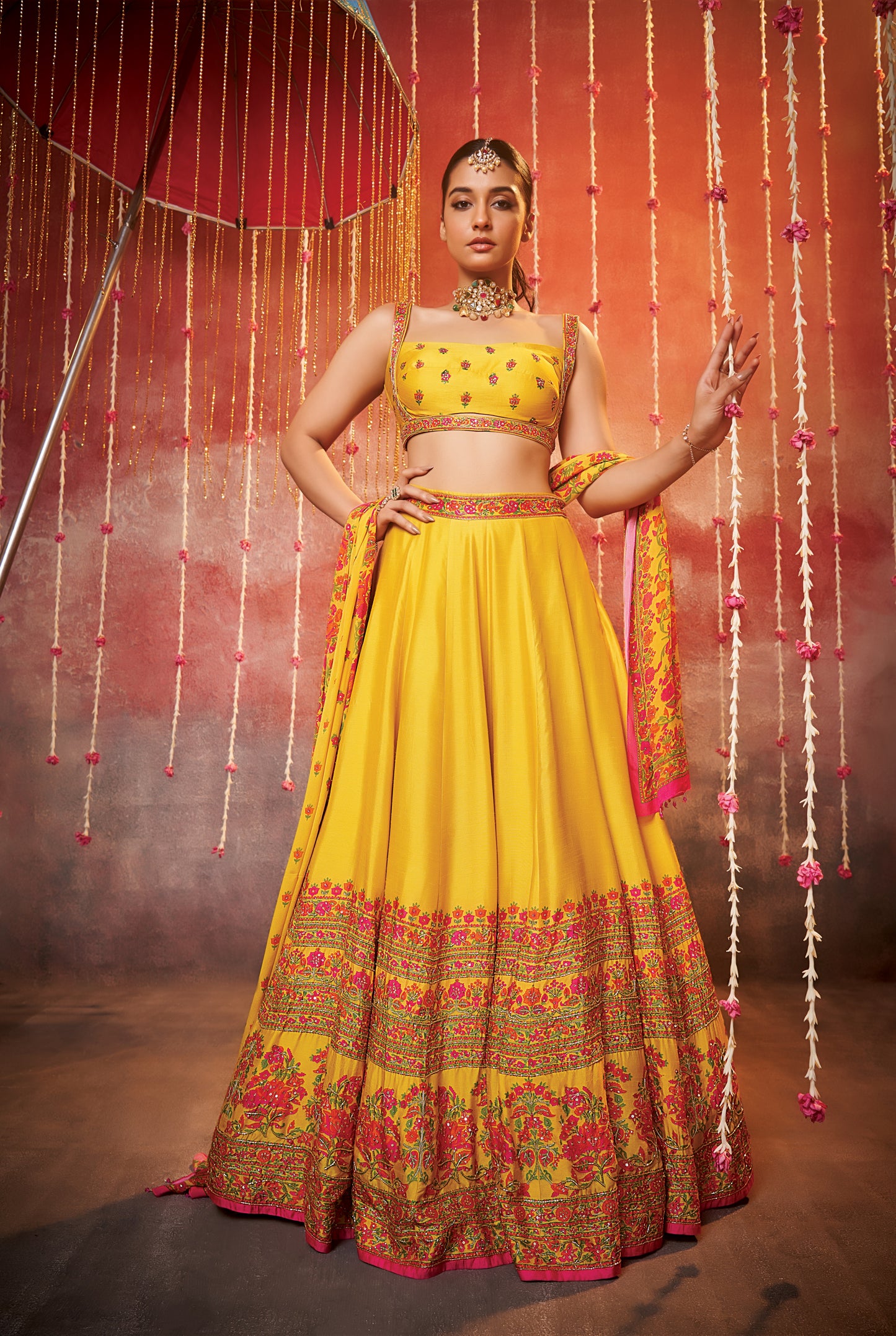 Nachle Yellow Lehenga Choli Set