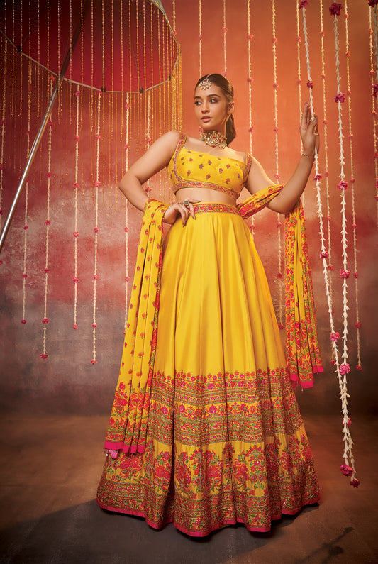 Nachle Yellow Lehenga Choli Set