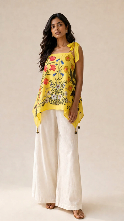 Floral Breeze Scarf Top