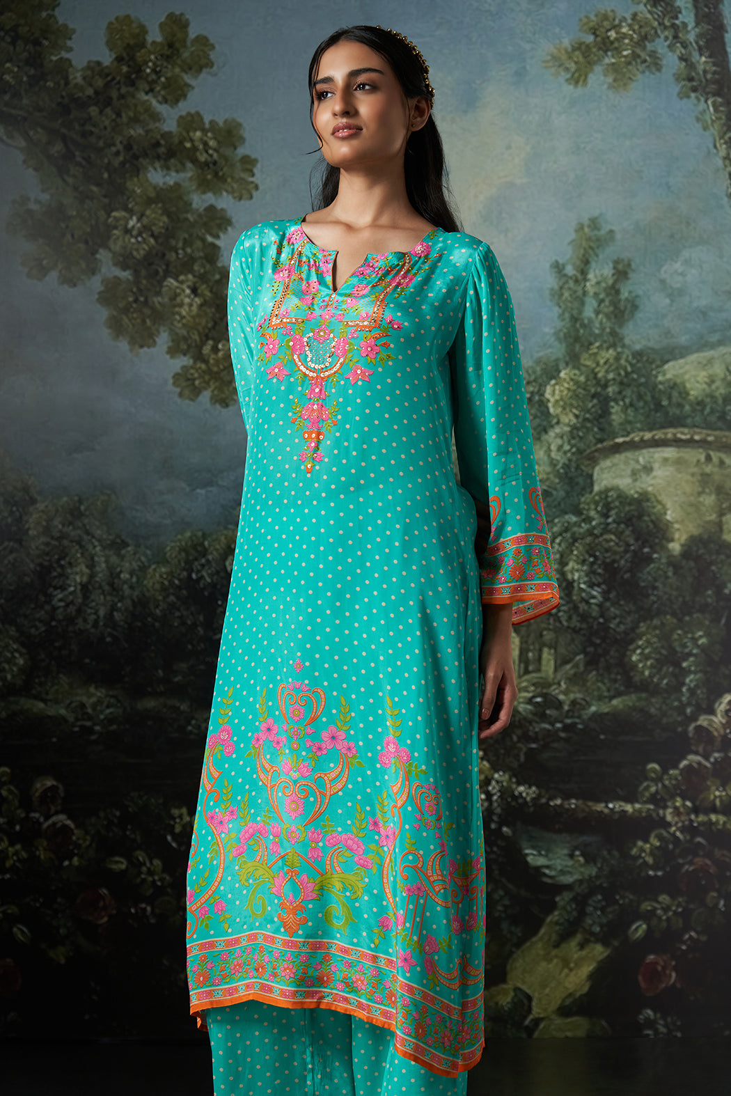 Mavi Dupatta Set