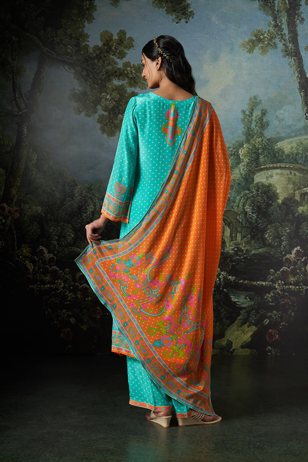 Mavi Dupatta Set