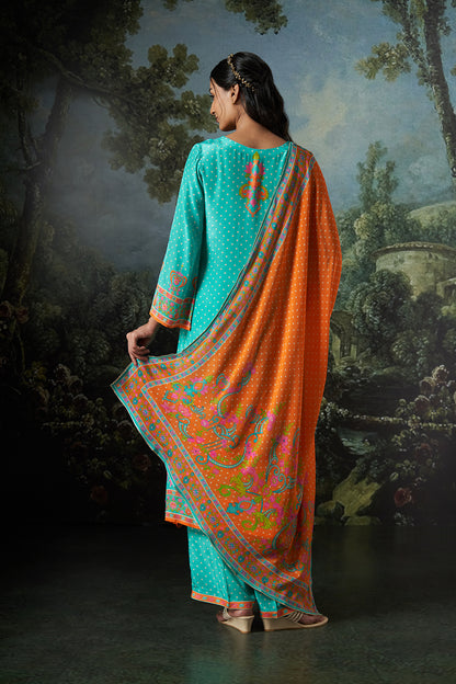 Mavi Dupatta Set