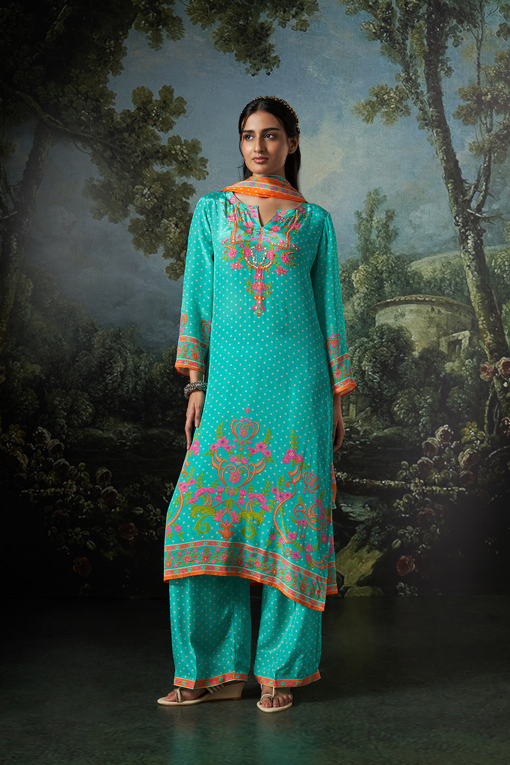 Mavi Dupatta Set