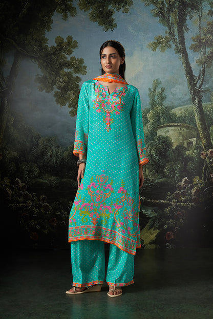 Mavi Dupatta Set