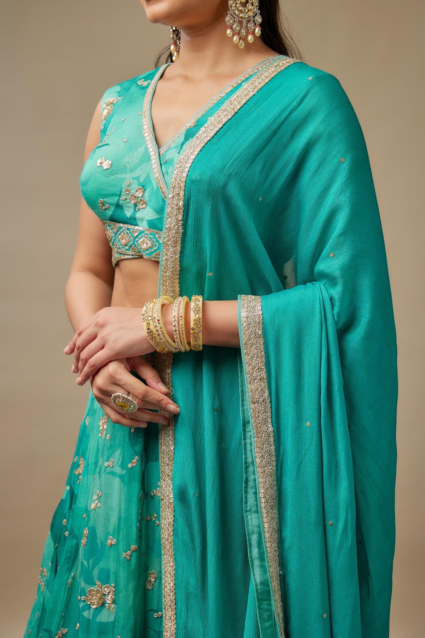 Rangreez Turk Blue Lehenga Choli Set