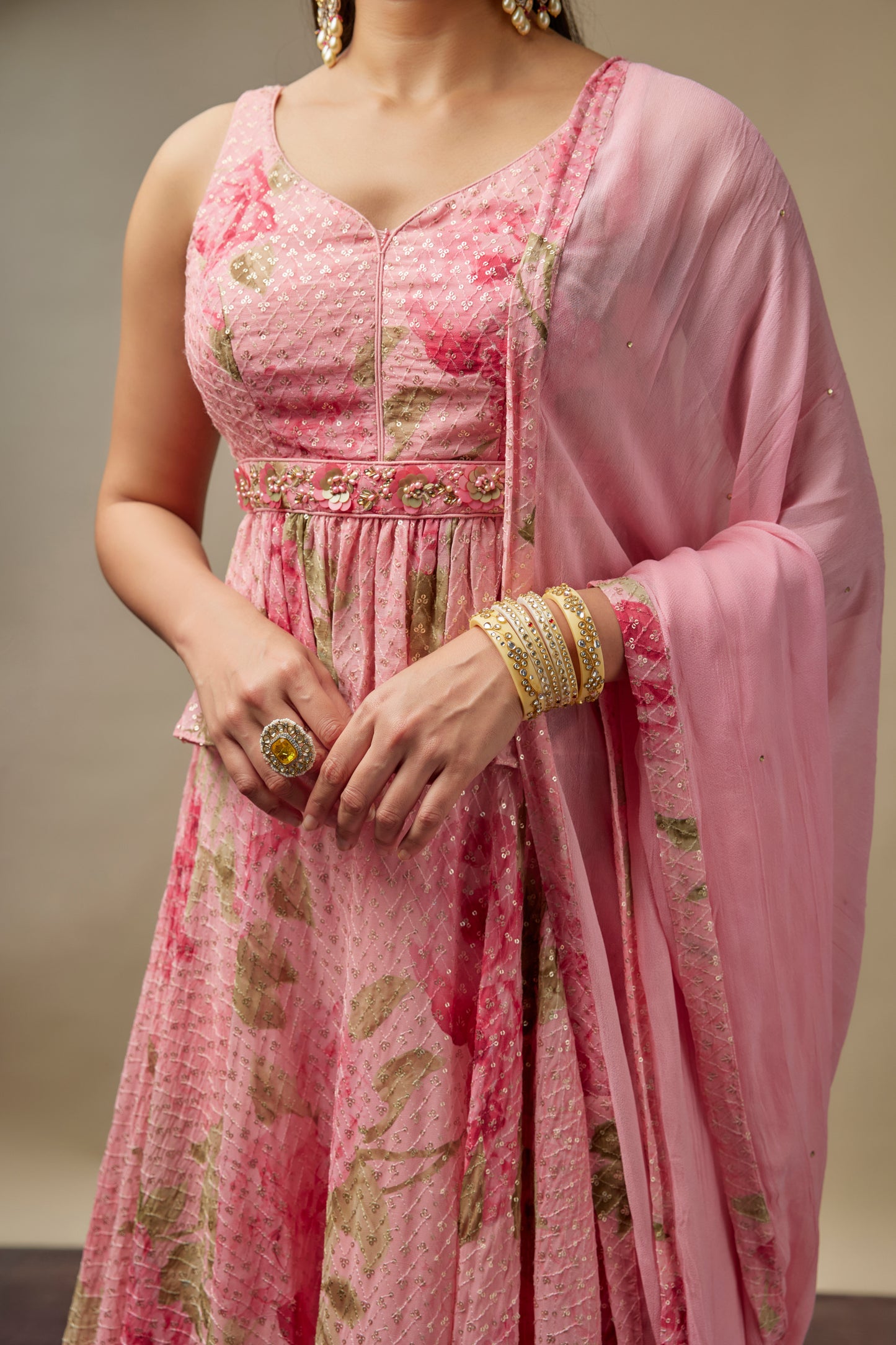 Chamkeeli Light Pink Lehenga Choli Set
