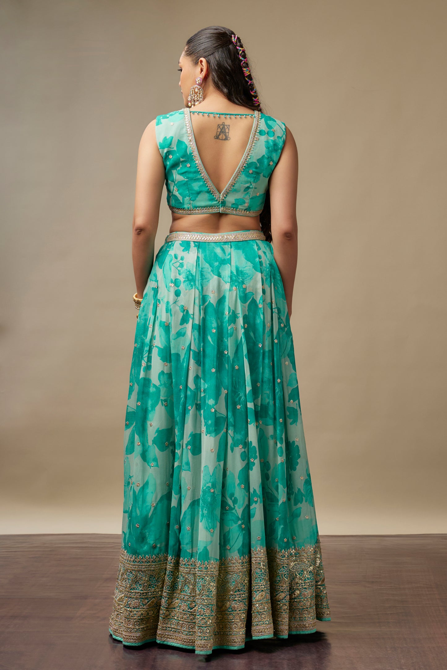 Raasini Turquoise Lehenga Choli Set