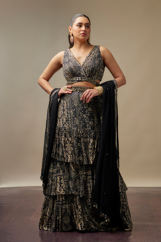 Shehnai Black Lehenga Choli Set