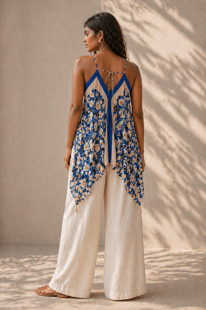 Sun Muse Two-Tone Scarf Top